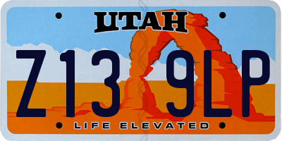 UT license plate Z139LP
