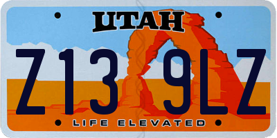 UT license plate Z139LZ