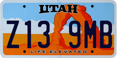 UT license plate Z139MB