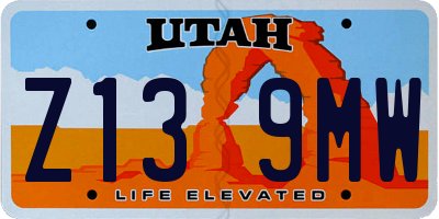 UT license plate Z139MW