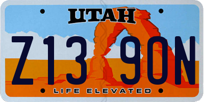 UT license plate Z139ON