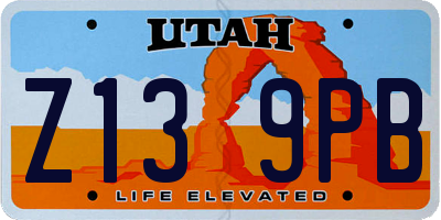 UT license plate Z139PB