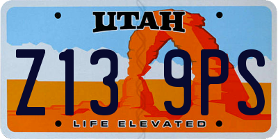 UT license plate Z139PS