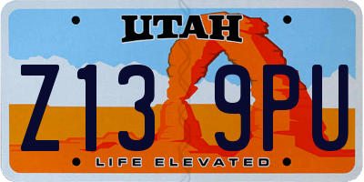 UT license plate Z139PU