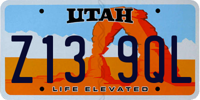 UT license plate Z139QL