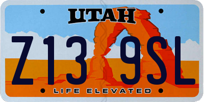 UT license plate Z139SL