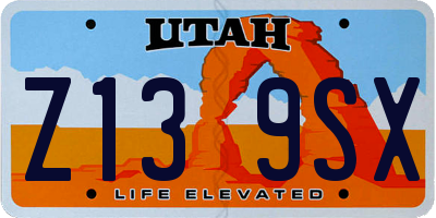 UT license plate Z139SX