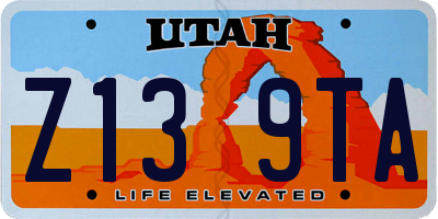 UT license plate Z139TA