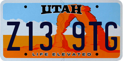 UT license plate Z139TG