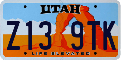 UT license plate Z139TK