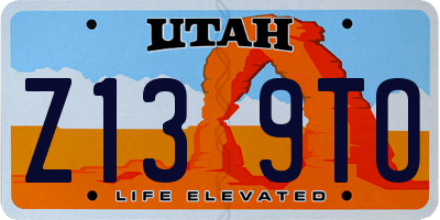 UT license plate Z139TO