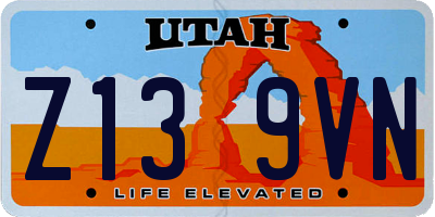 UT license plate Z139VN