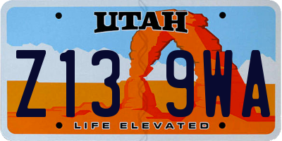 UT license plate Z139WA