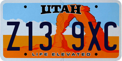 UT license plate Z139XC