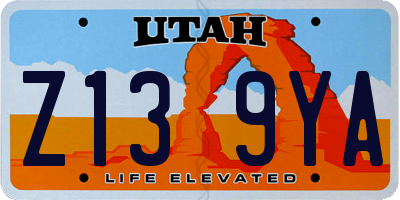 UT license plate Z139YA
