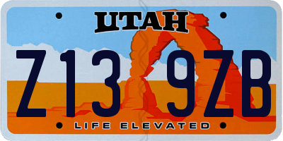 UT license plate Z139ZB