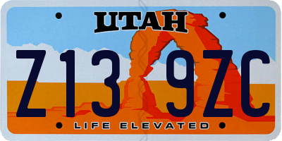 UT license plate Z139ZC