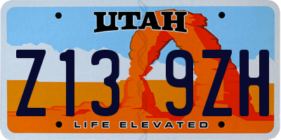 UT license plate Z139ZH