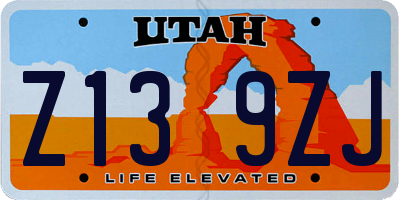 UT license plate Z139ZJ