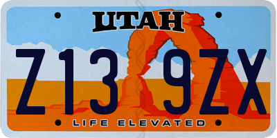 UT license plate Z139ZX