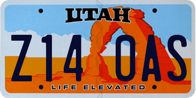 UT license plate Z140AS