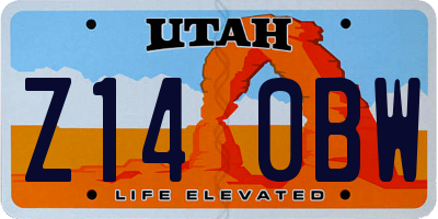 UT license plate Z140BW