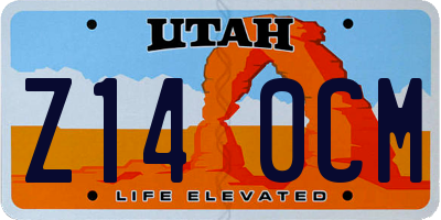 UT license plate Z140CM