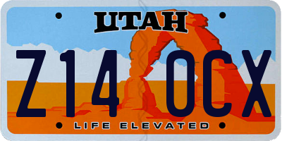 UT license plate Z140CX