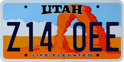 UT license plate Z140EE