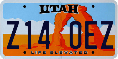 UT license plate Z140EZ
