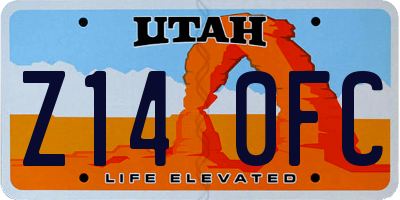 UT license plate Z140FC