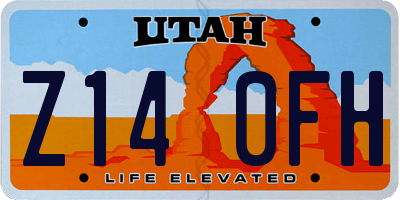 UT license plate Z140FH