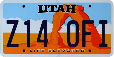 UT license plate Z140FI