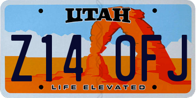 UT license plate Z140FJ