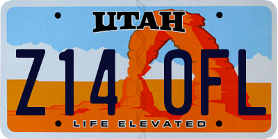 UT license plate Z140FL