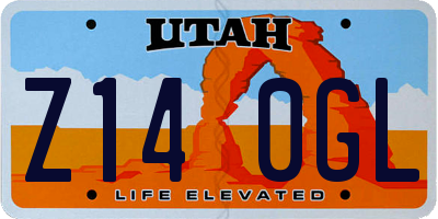 UT license plate Z140GL