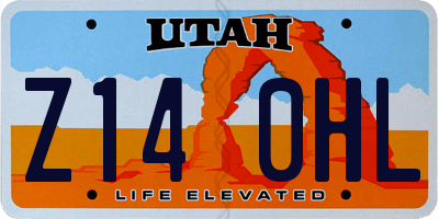 UT license plate Z140HL
