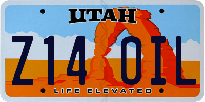UT license plate Z140IL