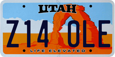 UT license plate Z140LE