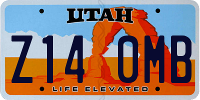 UT license plate Z140MB