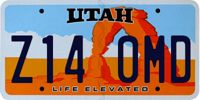 UT license plate Z140MD