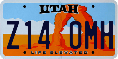 UT license plate Z140MH