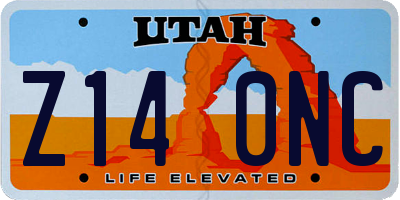 UT license plate Z140NC