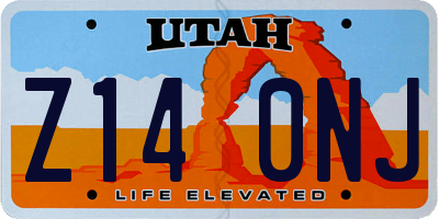 UT license plate Z140NJ