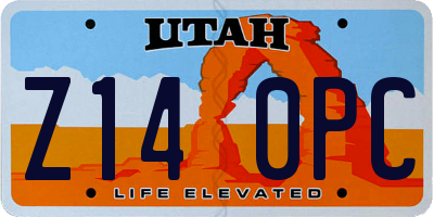 UT license plate Z140PC