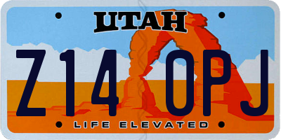 UT license plate Z140PJ