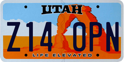 UT license plate Z140PN