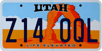 UT license plate Z140QL