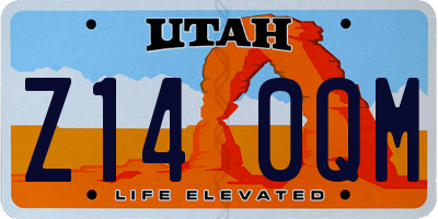 UT license plate Z140QM