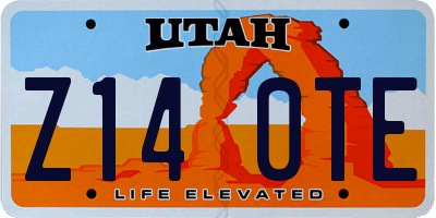 UT license plate Z140TE